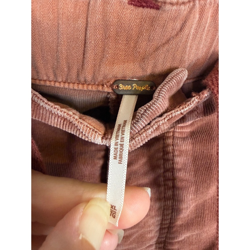 Free People Bay Breakers Corduroy Cargo Pants Womens XL Terracotta Drop Baggy - Picture 8 of 14